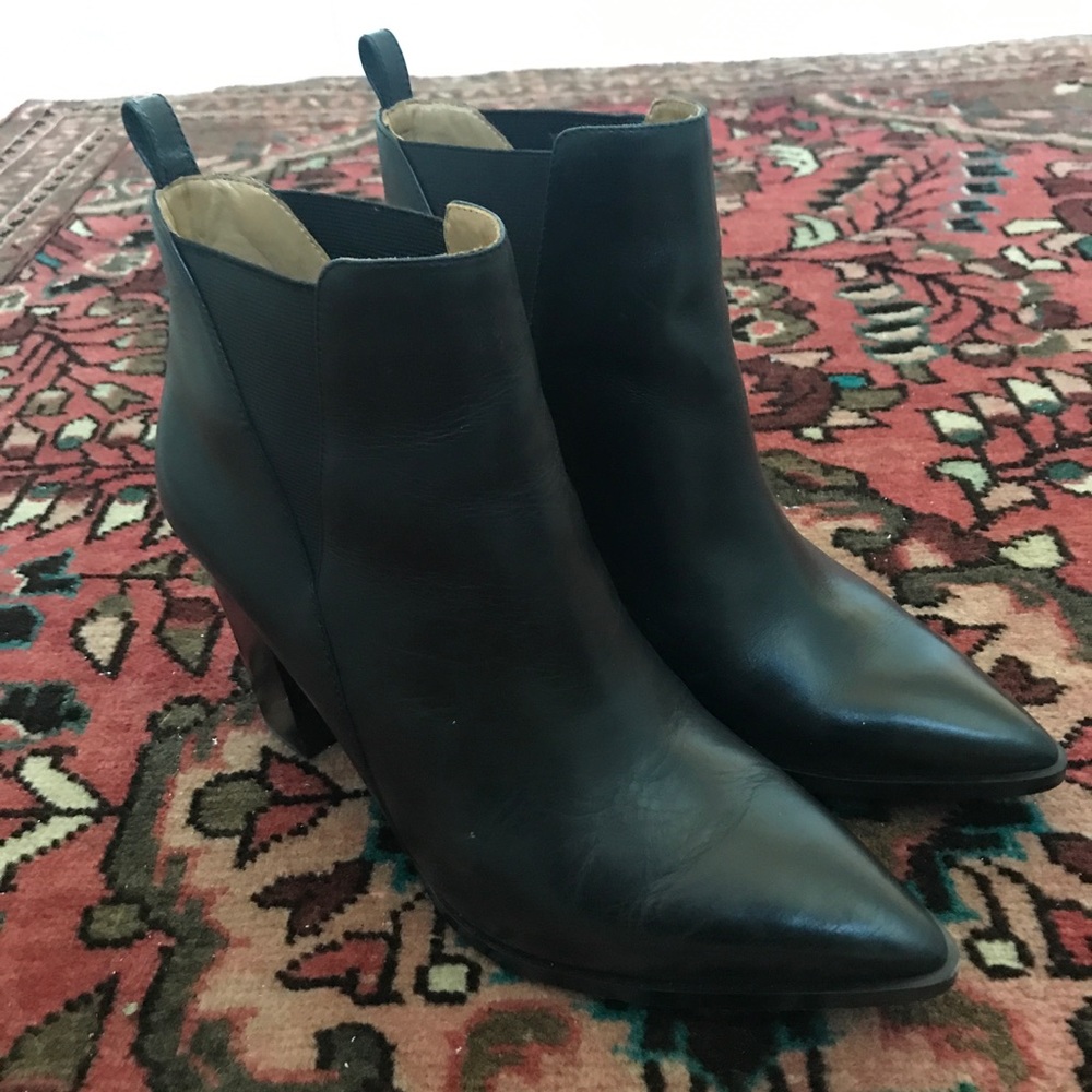 Black Leather Booties New this Season - Picture 5 of 7